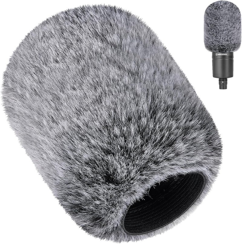 JYUVICT فلتر صوتي لميكروفون Audio-Technica AT2020، أغطية ميكروفون من الفوم مع غطاء رياح فروي فلتر تسجيل صوتي وعزل الضوضاء ل AT2020USB AT2035 AT2040 AT2050 ATR2500 ATR2500X AT4040 - Image 1